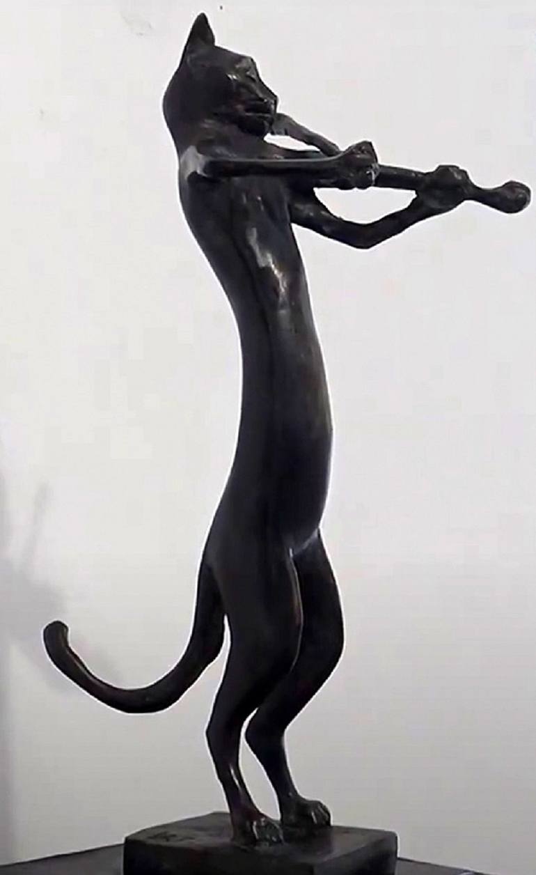 Original Cubism Cats Sculpture by Kristof Toth