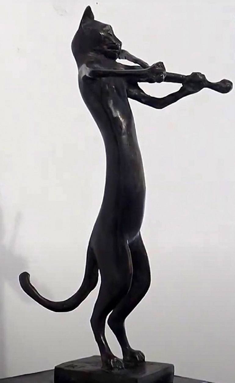 Original Cats Sculpture by Kristof Toth