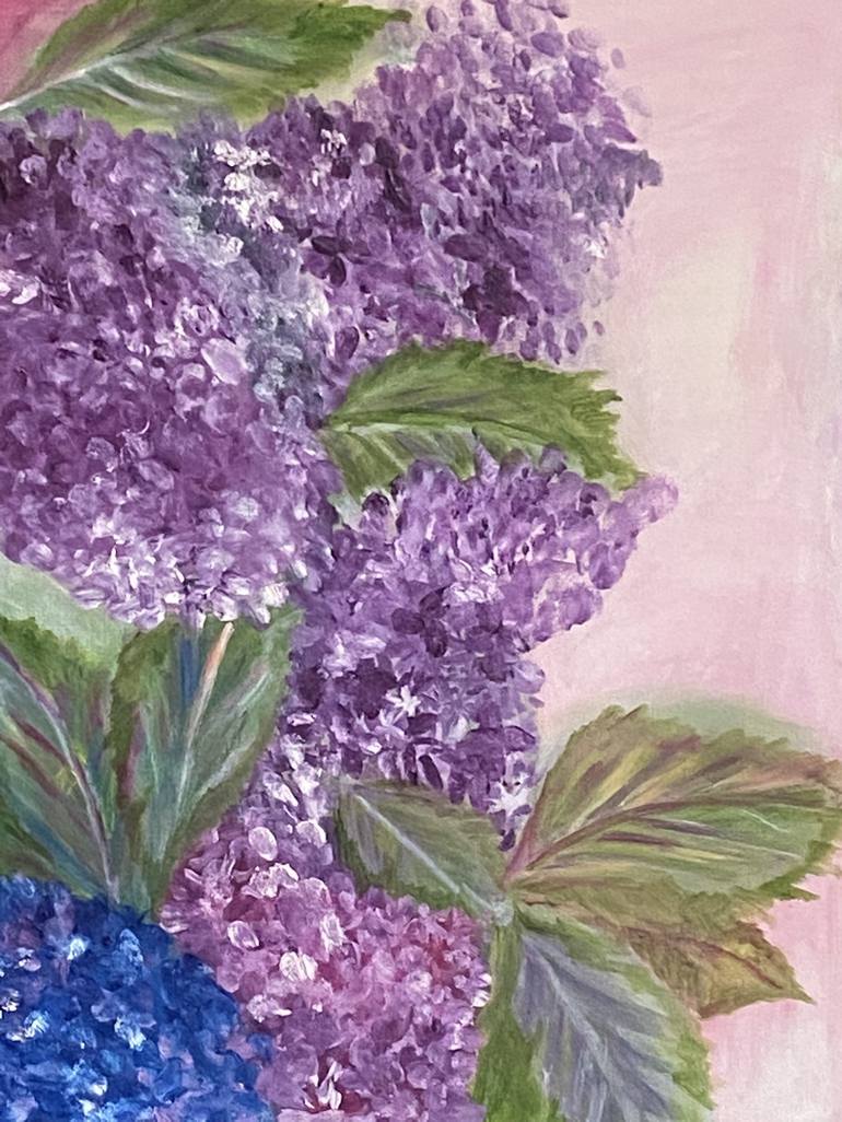 Blue/Lilac Hydrangeas Painting by Pip Balfe | Saatchi Art