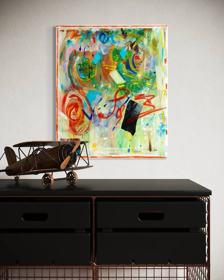 Original Abstract Expressionism Abstract Painting by ELENA DMITRIEVA