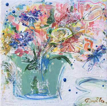 Print of Expressionism Floral Paintings by ELENA DMITRIEVA