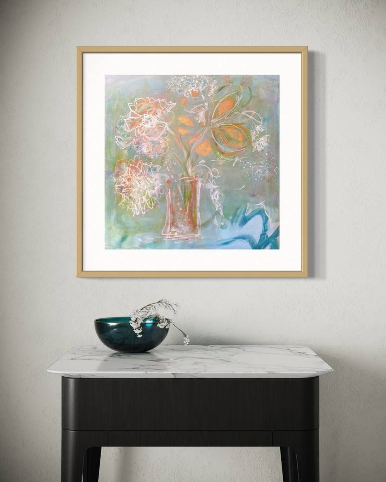 Original Abstract Floral Painting by ELENA DMITRIEVA