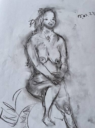 Original Contemporary Nude Drawings by ELENA DMITRIEVA