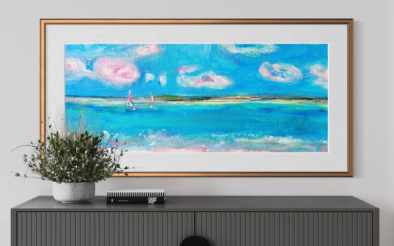 Original Color Field Painting Landscape Painting by Elena Dmitrieva