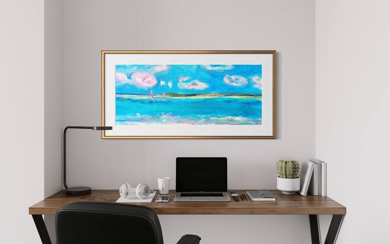 Original Color Field Painting Landscape Painting by Elena Dmitrieva
