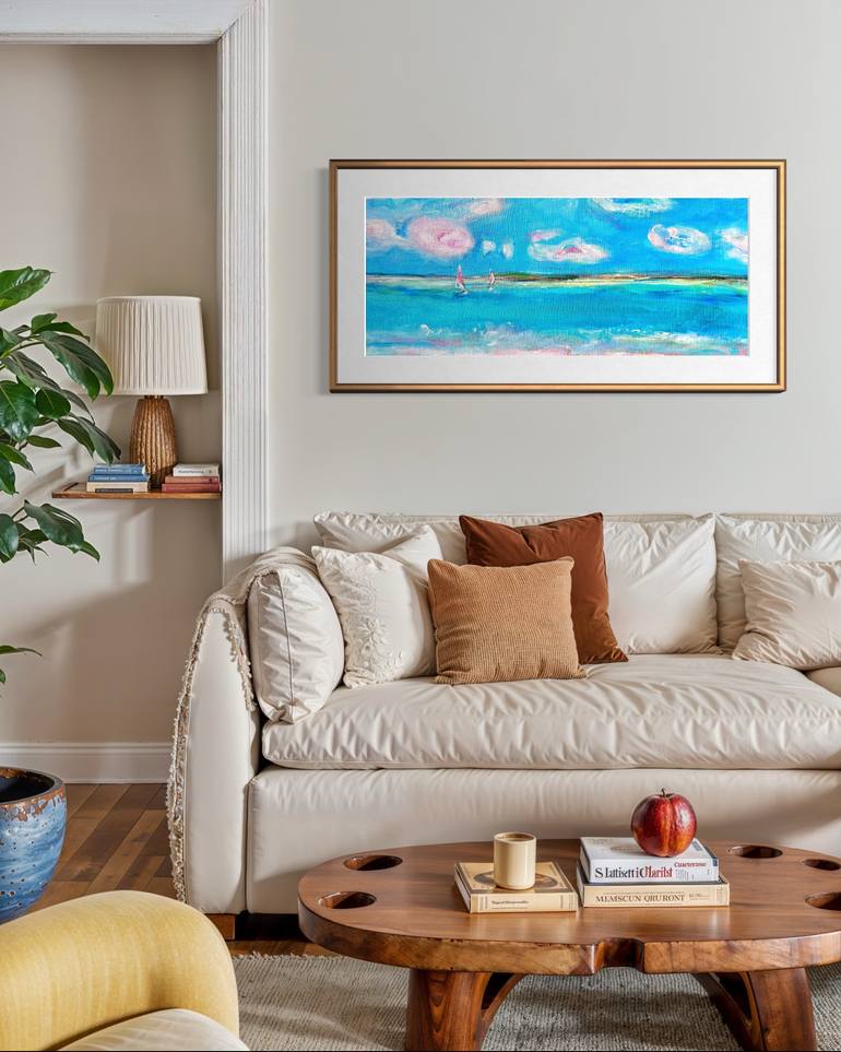 Original Color Field Painting Landscape Painting by Elena Dmitrieva