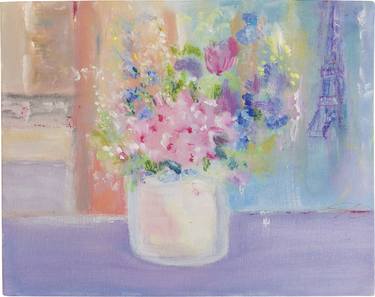 Print of Impressionism Floral Paintings by ELENA DMITRIEVA