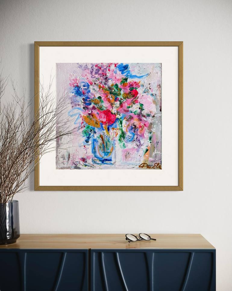 Original Expressionism Floral Painting by ELENA DMITRIEVA