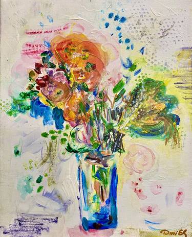 Original Abstract Expressionism Floral Paintings by ELENA DMITRIEVA