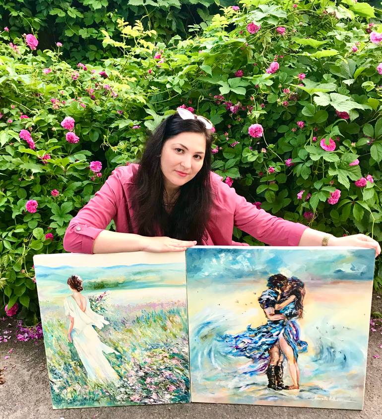 Original Abstract Love Painting by Olga Zhelezova