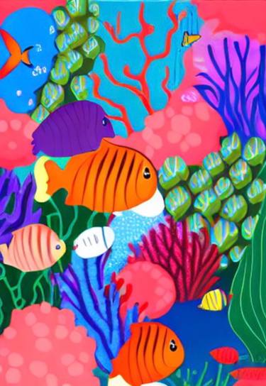 Original Illustration Fish Paintings by Solomia K
