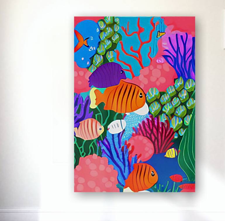 Original Contemporary Fish Painting by Solomia K