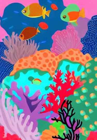 Original Pop Art Fish Paintings by Solomia K