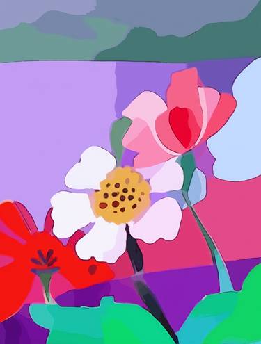 Original Pop Art Floral Paintings by Solomia K