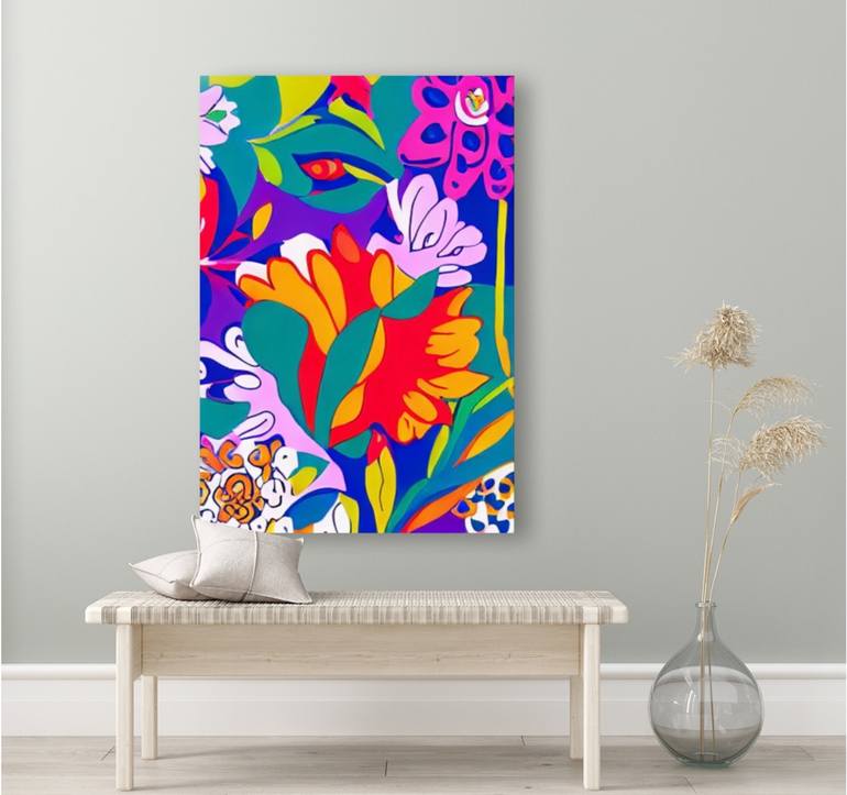 Original Pop Art Floral Painting by Solomia K