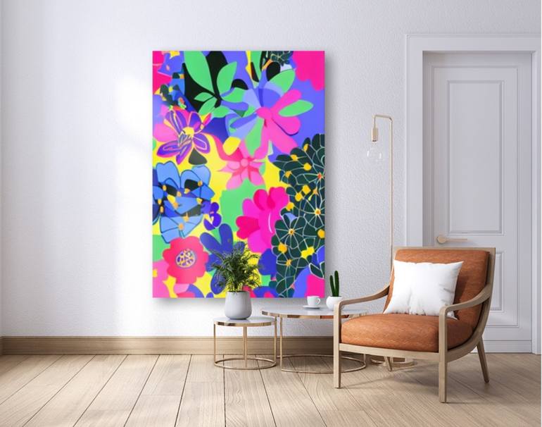 Original Pop Art Floral Painting by Solomia K