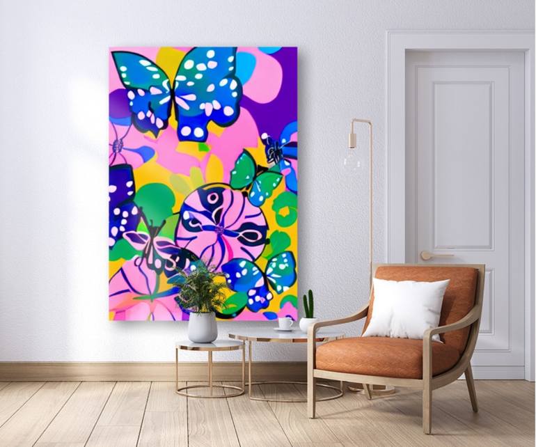 Original Pop Art Floral Painting by Solomia K