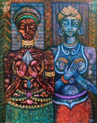 Print of Women Paintings by Madalena Lobao-Tello