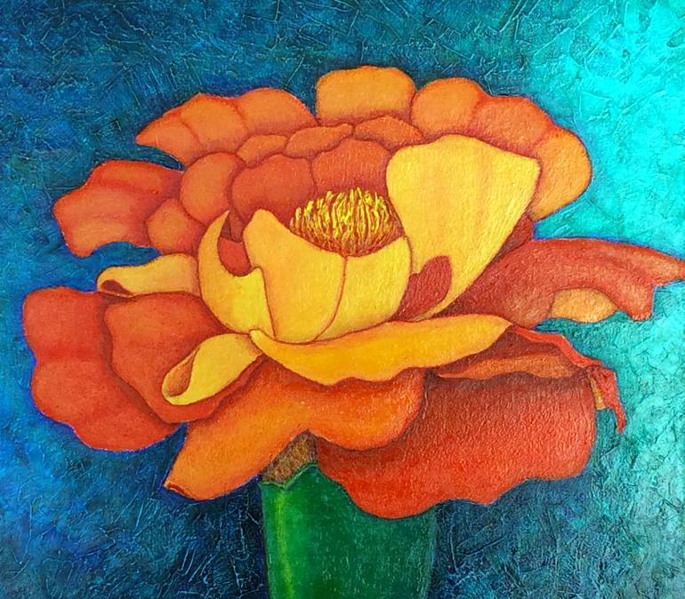 Original Figurative Floral Painting by Madalena Lobao-Tello