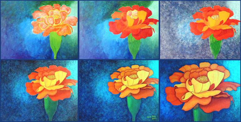 Original Figurative Floral Painting by Madalena Lobao-Tello