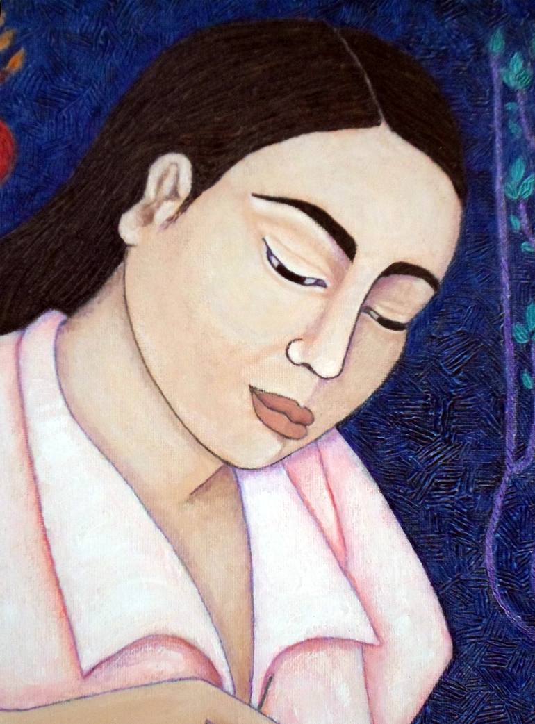 Original Figurative Women Painting by Madalena Lobao-Tello