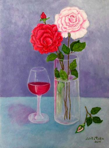 Study of a still life with roses thumb