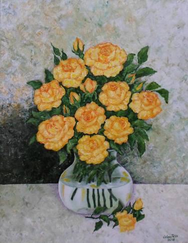 Print of Figurative Floral Paintings by Madalena Lobao-Tello