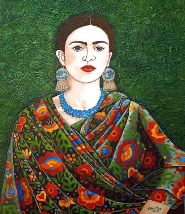 Study to Frida with embroidered shawl thumb