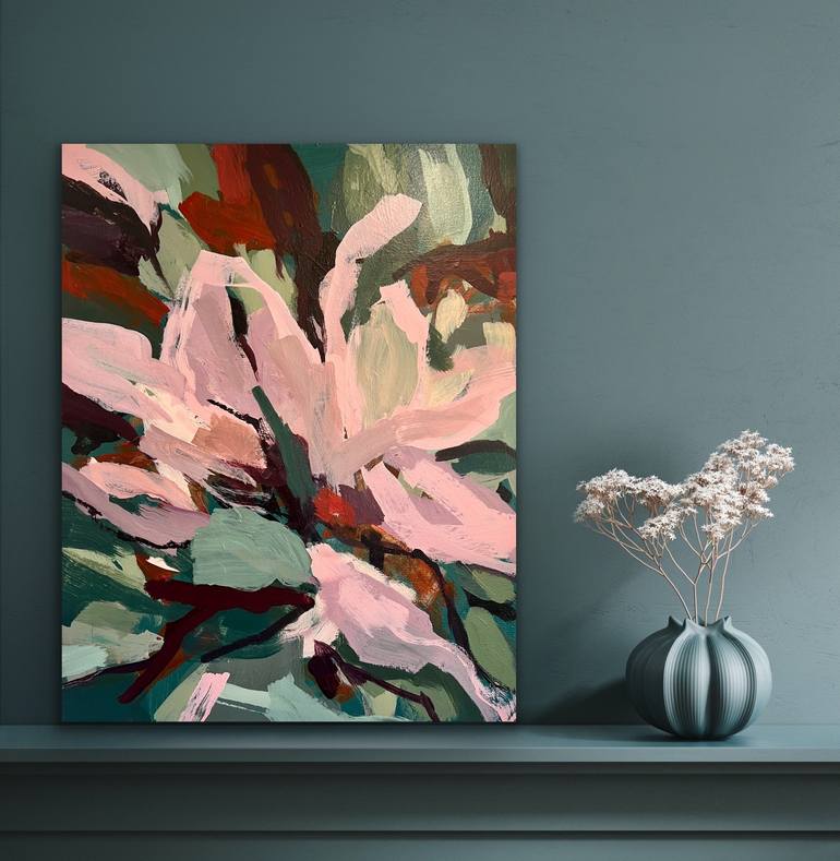 Original Abstract Floral Painting by Helen Chambers