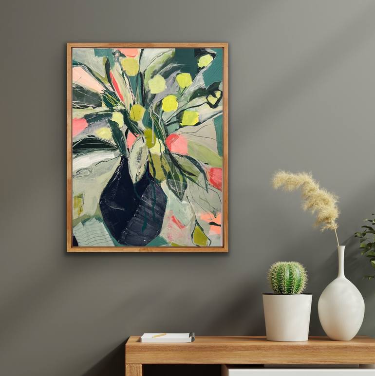 Original Abstract Floral Painting by Helen Chambers