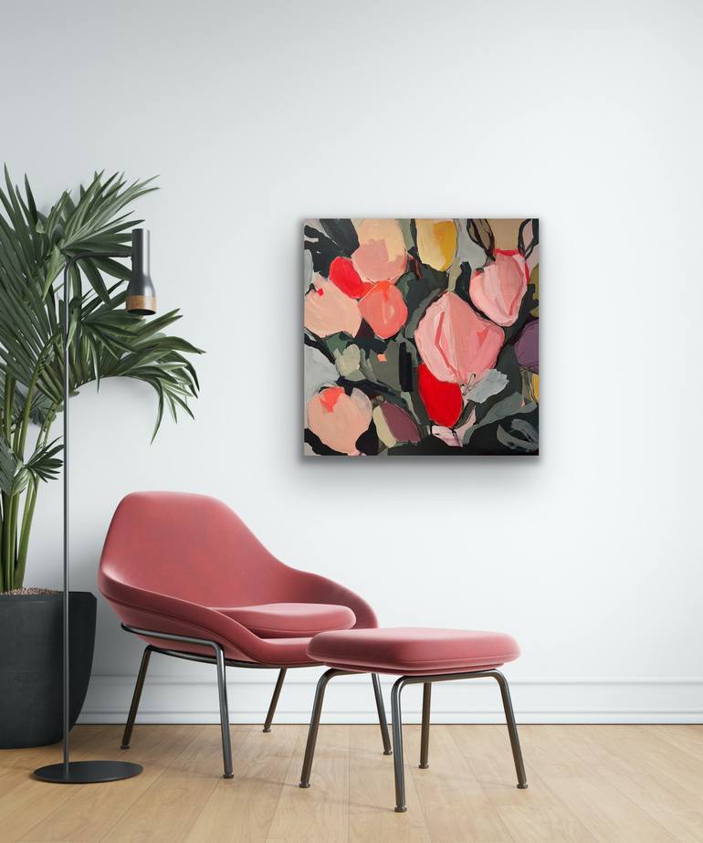 Original Abstract Floral Painting by Helen Chambers