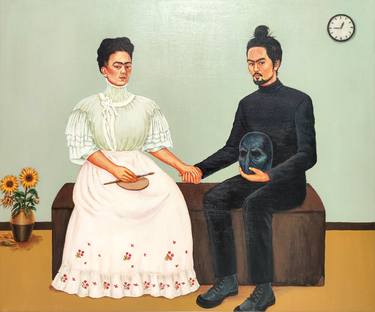 Self portrait with Frida ( After The two fridas.1939 ) thumb