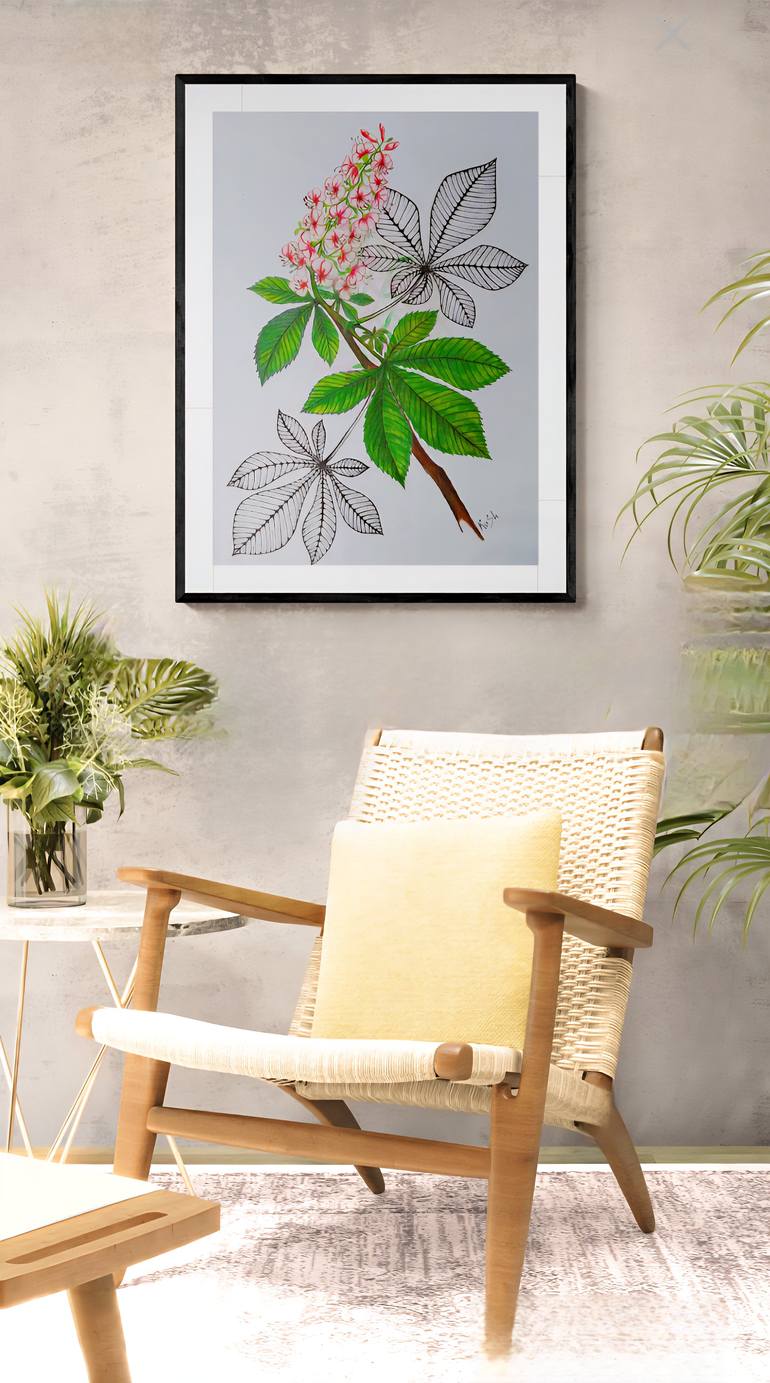 Original Contemporary Botanic Drawing by Viktoriia Kush