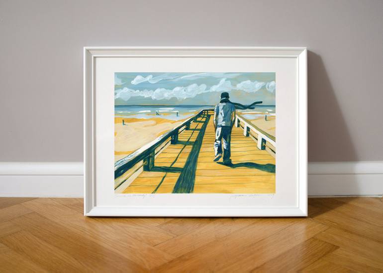 Original Figurative Beach Printmaking by Georgiana Chitac