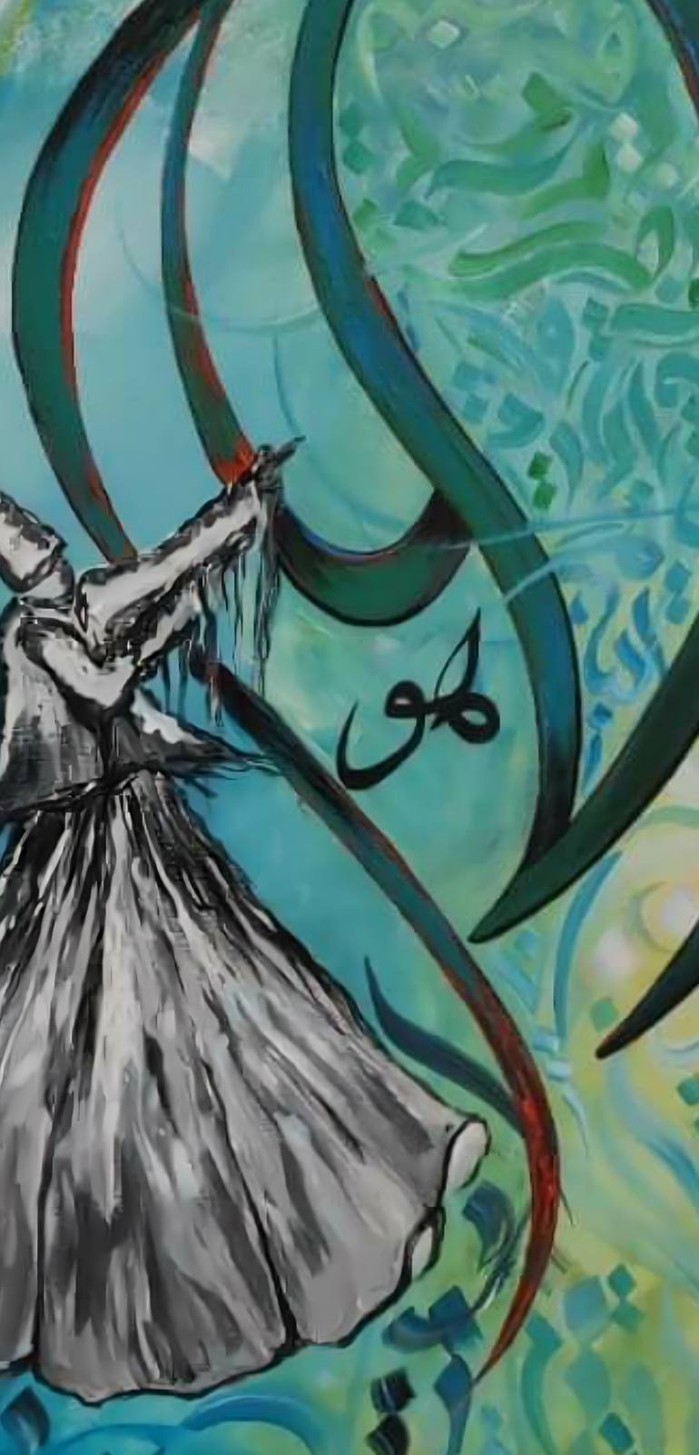 Original Abstract Calligraphy Painting by Moona Khan