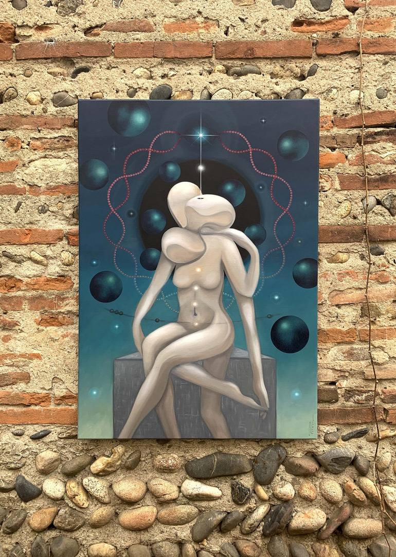Original Dada Outer Space Painting by Sentient Animalia