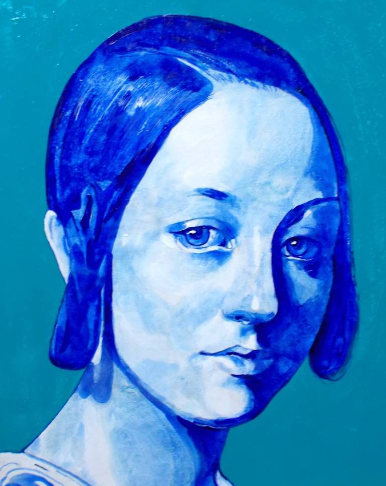 The Blue Lady Painting by Gabriele Reina | Saatchi Art