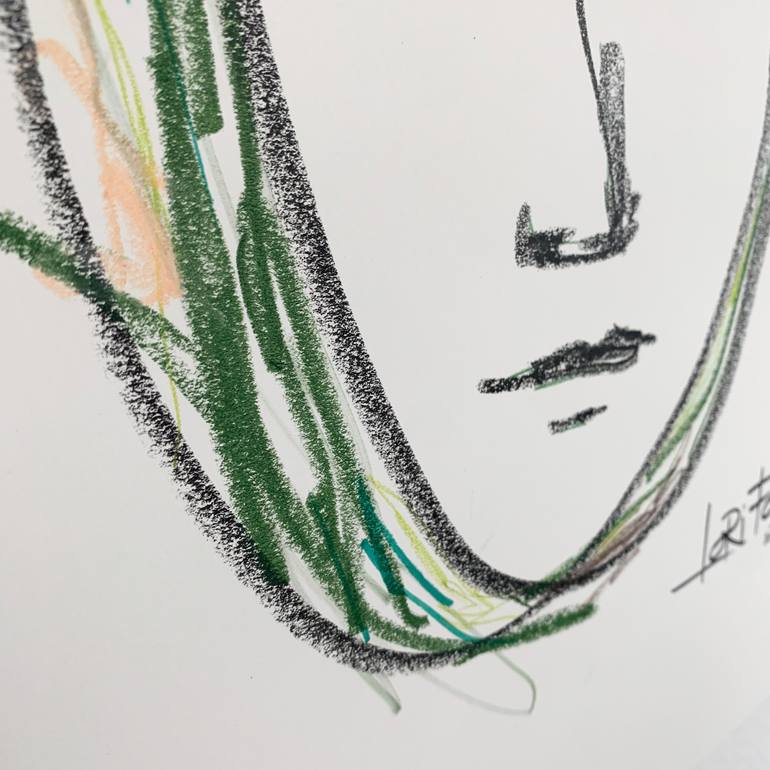 Original Abstract People Drawing by Lori Fox