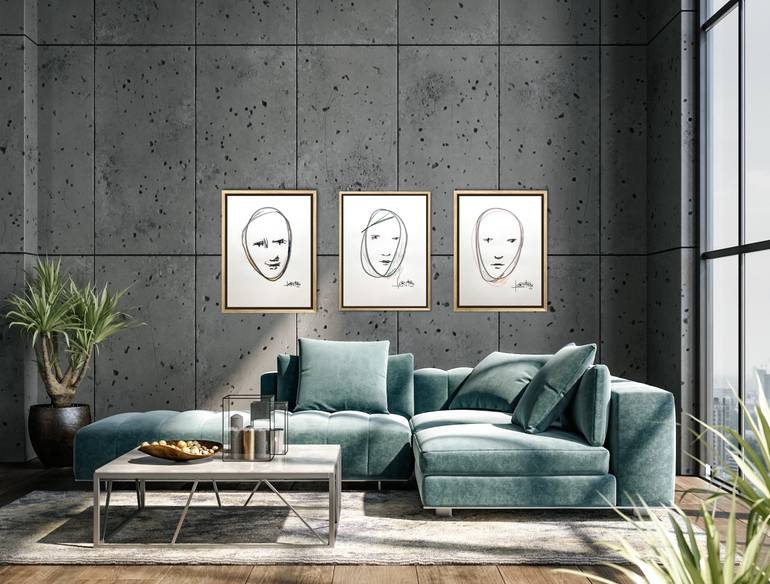 Original Abstract People Drawing by Lori Fox