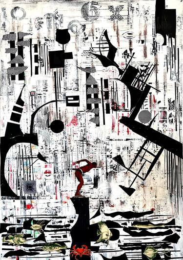 Original Abstract Collage by Beppe Ligorio