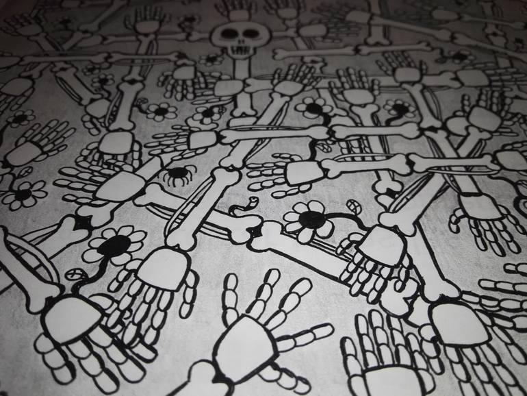 Original Abstract Fantasy Drawing by Rolando Luis Monsalve Del Cerro