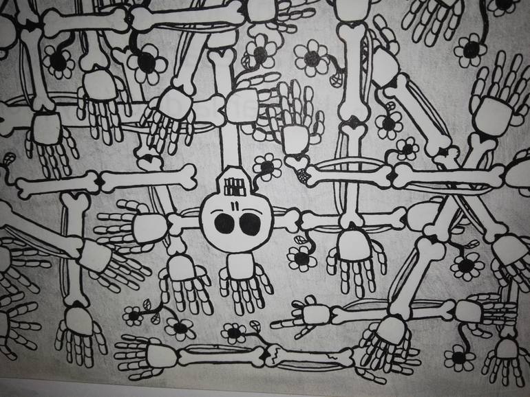 Original Abstract Fantasy Drawing by Rolando Luis Monsalve Del Cerro