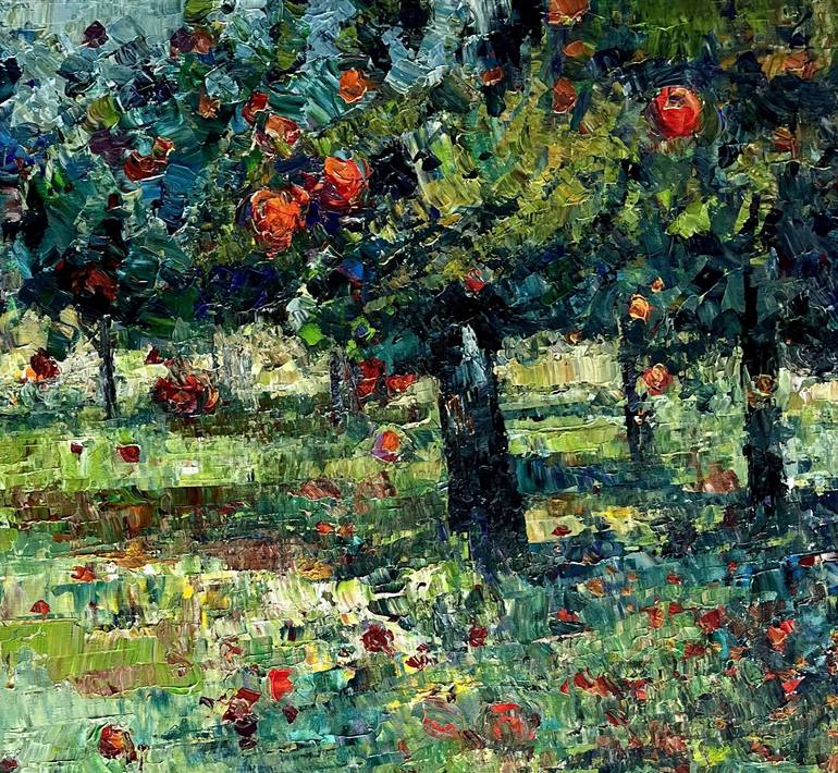 Original Expressionism Garden Painting by Yurii Vatkin