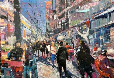 Original Expressionism Cities Painting by Yurii Vatkin
