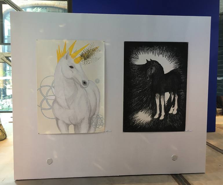 Original Figurative Horse Drawing by Sarah Linde