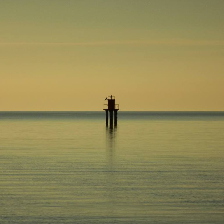 Original Seascape Photography by Angelo Dorigo | Conceptual Art on Paper | lighthouse at the sunset