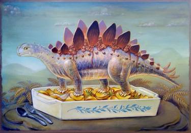 Original Surrealism Food Painting by Luc Squame