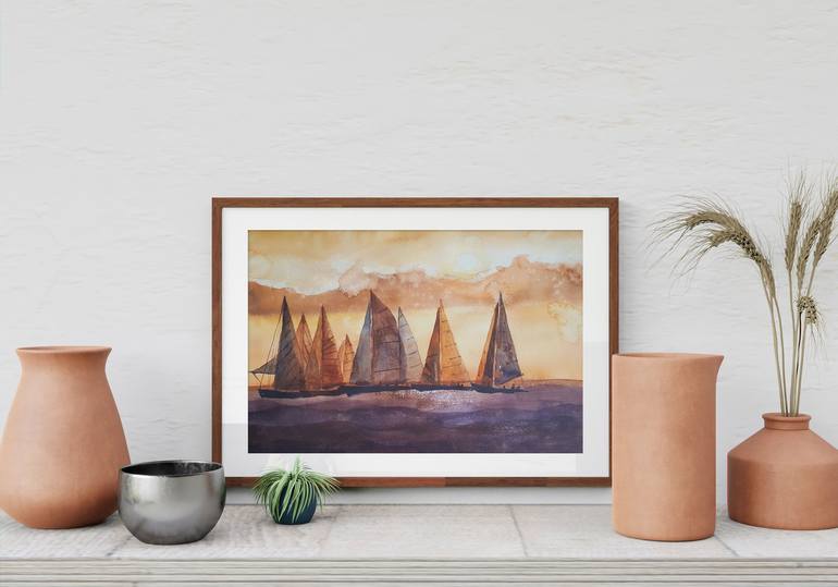 Original Sailboat Painting by Anastassiya Suslova