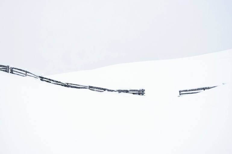 Original Landscape Photography by Vasilii Riabovol | Conceptual Art on Paper | Border II. Dolomites. Art photography in the style of minimalism.