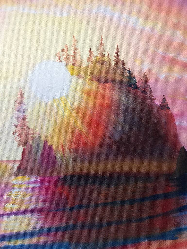 Original Nature Seascape Painting by Valentyna Rybkina